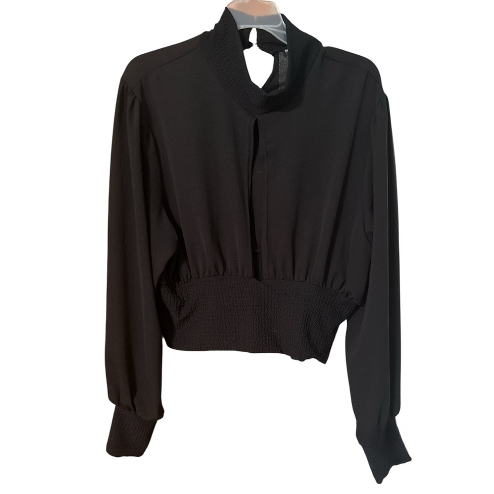 Pretty Little Thing Black Cut Out Long Sleeve Size 12 EUC
